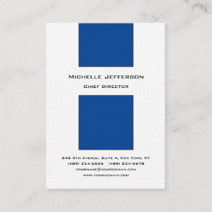 Linen Professional Modern Minimalist Blue White Business Card