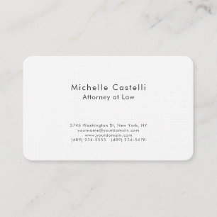 Linen Professional Plain Classical Black & White Business Card