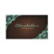 Linen Salon Spa Floral Business Card Brown Mint