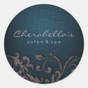 Linen Salon spa sticker denim blue beige brown