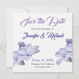 Linen Save the Date Wedding Flowers Elegant Plain