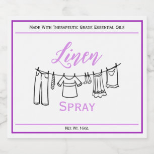 Linen Spray Custom Bottle Label (8.25" x 1.75")