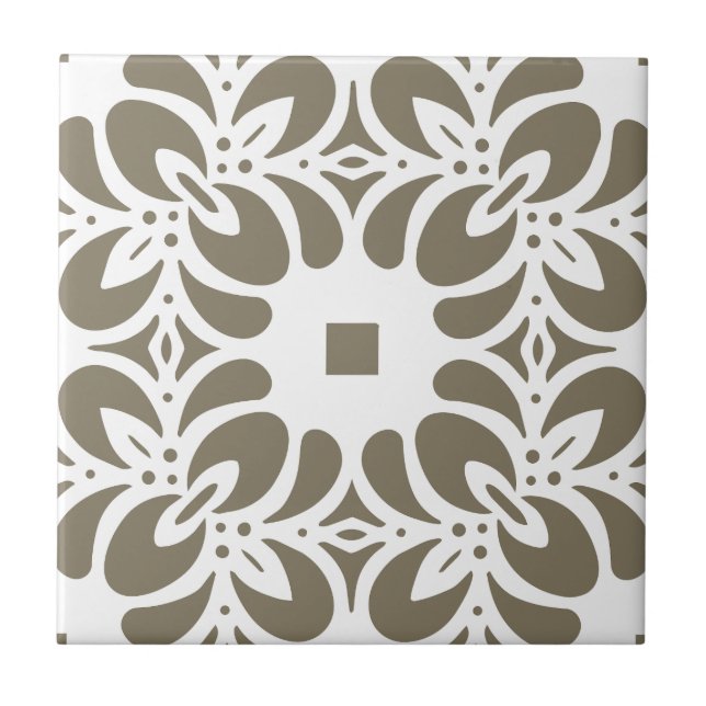 Linen Trellis Ceramic Tile (Front)