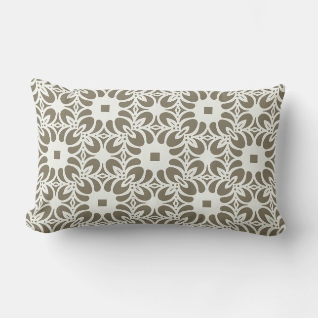 Linen Trellis Lumbar Cushion (Front)