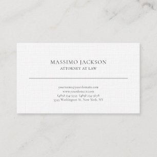 Linen Unique Attorney at Law Simple Business Card