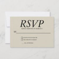 Linen Wedding RSVP Response Reply Modern