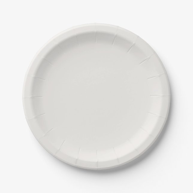 Linen White, Off-White  Paper Plate (Front)