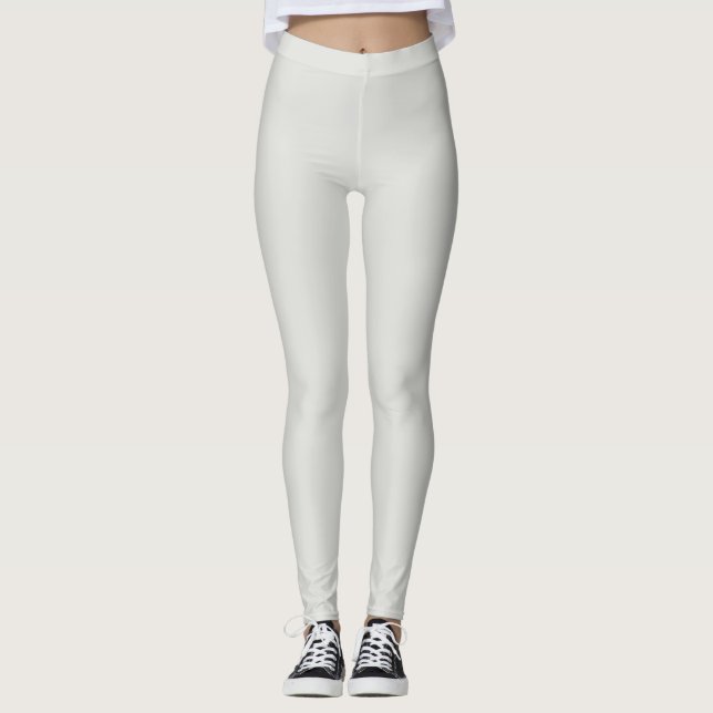 Linen White Solid Colour Pairs Dulux Letters Unrea Leggings (Front)