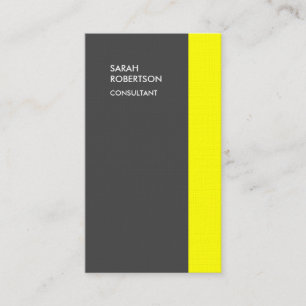 Linen Yellow Grey Modern Minimalist Plain Elegant Business Card
