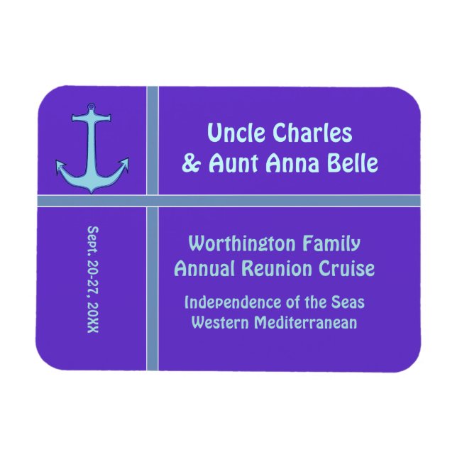 Liner Anchor Purple Cabin Door Marker Magnet (Horizontal)