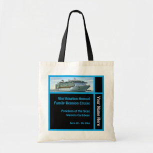 Liner Cruise Ship Black Background Custom Tote Bag