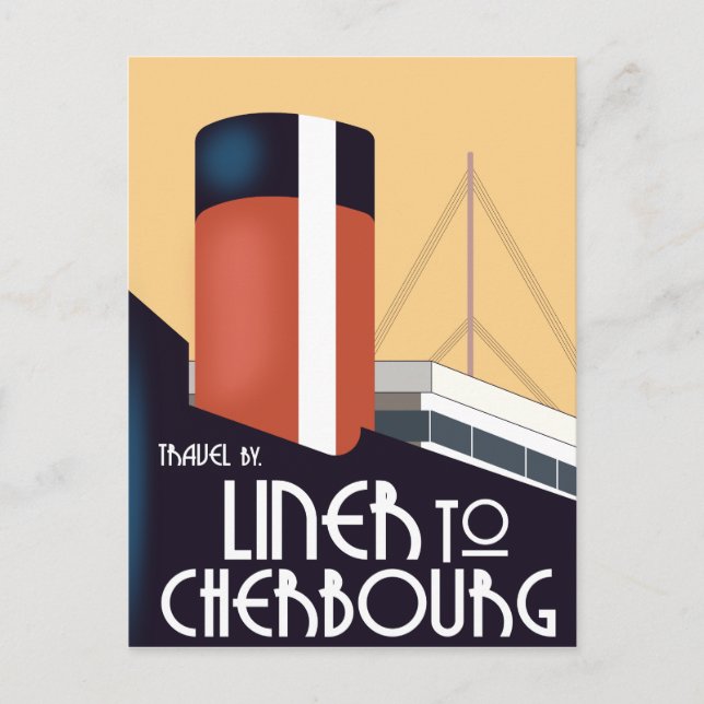 Liner to Cherbourg Postcard (Front)