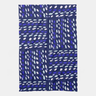 Lines and Geometric Blue and White Fun Designs Tea Towel
