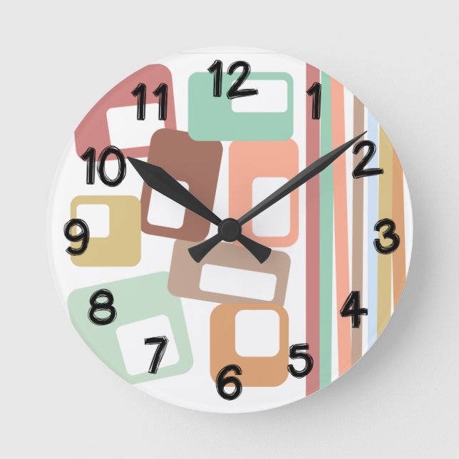 Lines and Rectangles  Round Clock (Front)