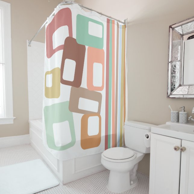 Lines and Rectangles  Shower Curtain (In Situ)