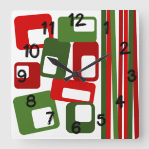 Lines and Rectangles Square Wall Clock
