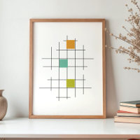 Lines and Squares Mid Century Modern Colorful