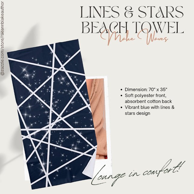 Lines and Stars Beach Towel (Creator Uploaded)