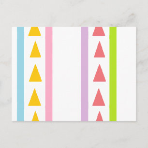 Lines and triangles pattern postcard