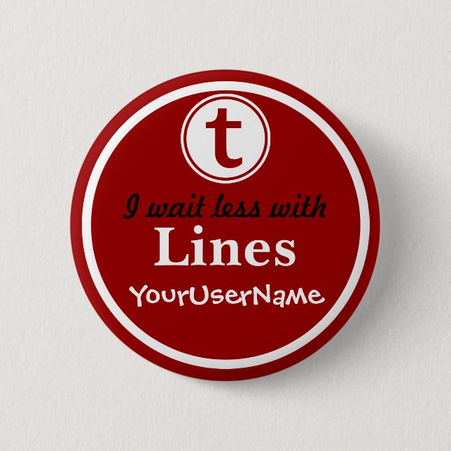 Lines Button - Design 1 (Red) (Front)