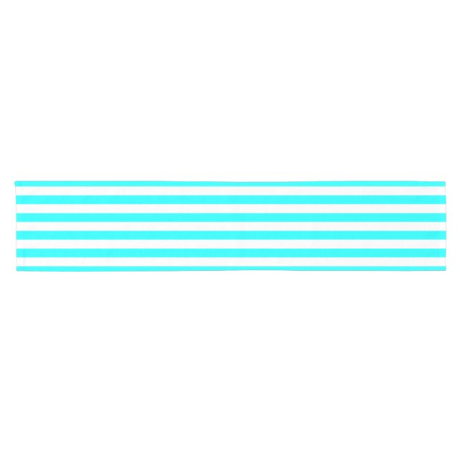 Lines Design Aqua Short Table Runner (Horizontal)