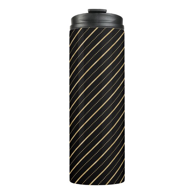 Lines & Dots Gold  Thermal Tumbler (Front)