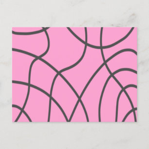 Lines: Grey on Soft pink Postcard