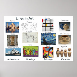Lines in Art, Art Room  Poster