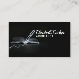 Lines of Creation: Pen and Book in Monochrome Business Card