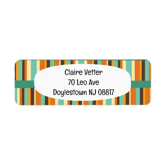 Lines of Stripes  Return Address Label (Front)
