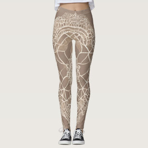 Lines on Clay Lace AI art Leggings