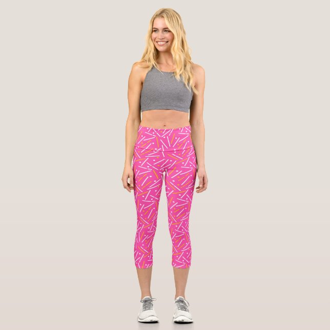 Lines Pattern 1 Capri Leggings (Front)