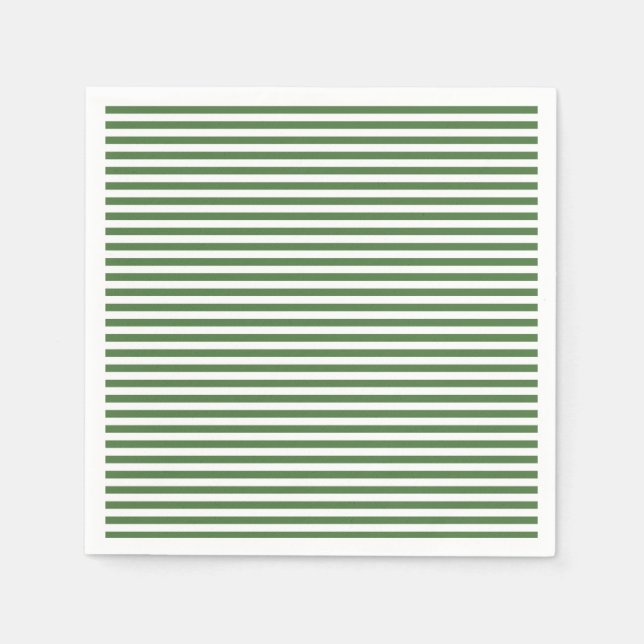 Lines Pattern Fern Green Napkins (Front)