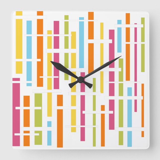 Lines  square wall clock (Front)