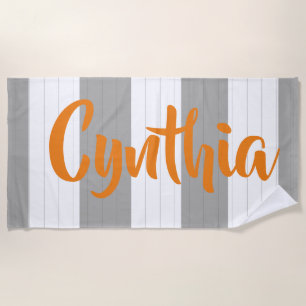 Lines Stripes Your Own Name Beach Towel