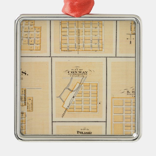 Lineville, Derby, Glidden, Ames, Conway Metal Ornament (Front)