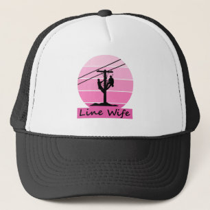 Linewife Pink Retro Sunset Trucker Hat