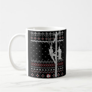 Lineworker Electricity Powerline Lineman Ugly Chri Coffee Mug