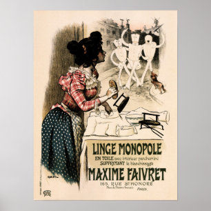 LINGE MONOPOLE Laundromat Clothes Auguste Roedel Poster