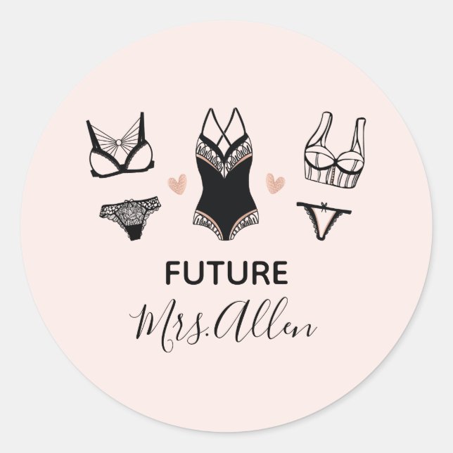 Lingerie Bachelorette Party Stickers (Front)