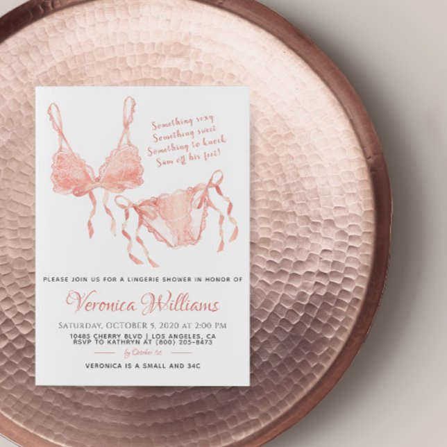 Lingerie Blush Bridal Shower Invitation (Creator Uploaded)