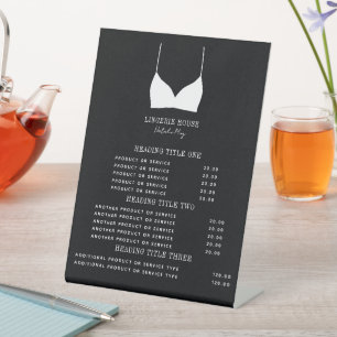 Lingerie Boutique Logo Pricing & Services Pedestal Sign