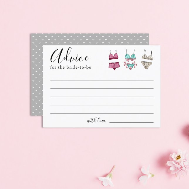 Lingerie Bridal Shower Advice Card (Creator Uploaded)