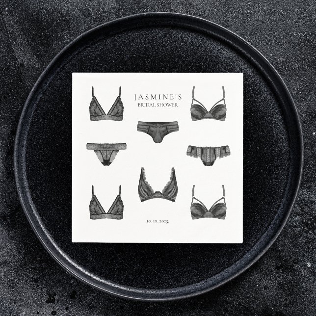 Lingerie Bridal Shower Bachelorette Panty Pattern Napkin (Creator Uploaded)