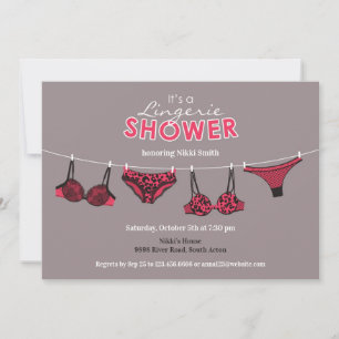 Lingerie Bridal Shower Flat Invitation