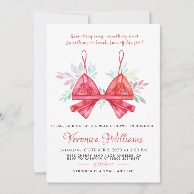 Lingerie Bridal Shower Invitation (Front)