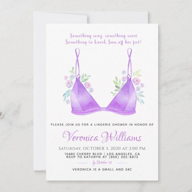 Lingerie Bridal Shower Invitation (Front)