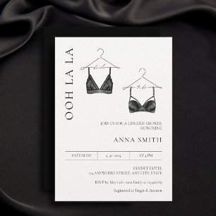 Lingerie Bridal Shower Minimalist Modern Invitation