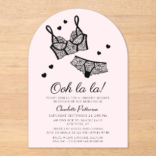 Lingerie Bridal Shower Panty Bachelorette Party Acrylic Invitations