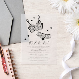 Lingerie Bridal Shower Panty Bachelorette Party Vellum Invitations